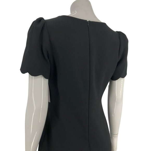 Anthropologie Shoshanna Mirandela Scallop-Edge Midnight Stretch Crepe Midi Dress - Picture 9 of 15